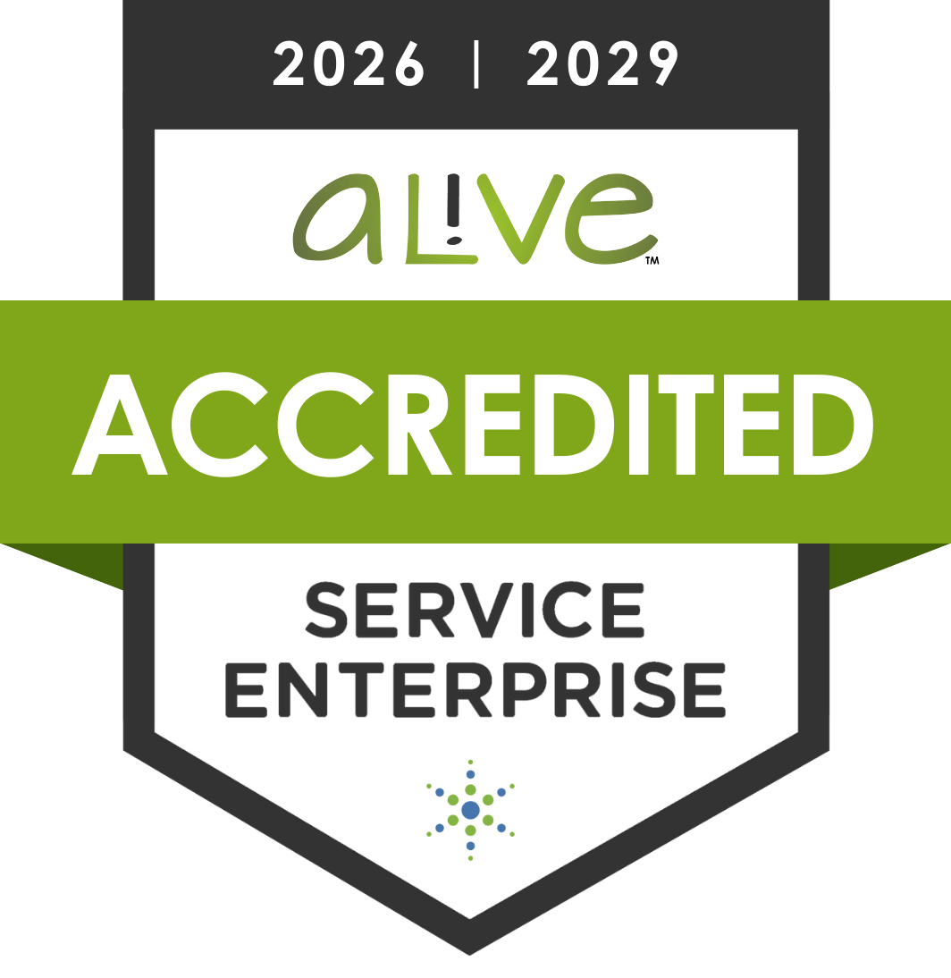 AL!VE Service Enterprise Accredited Badge 2026-2029